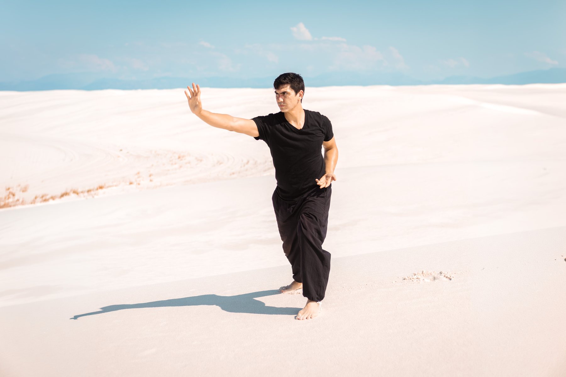 Scott Williams practicing Ba Gua at White Sands